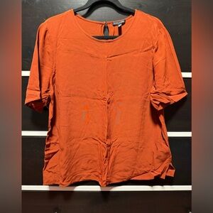 Eileen Fisher Women's Short Sleeve Top in Vibrant Orange